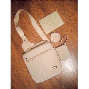 Travelon SET Wallet Coin Purse Document Holder Travel RFid Anti Theft Crossbody